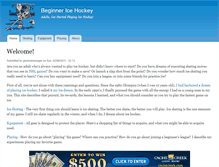 Tablet Screenshot of beginnericehockey.com